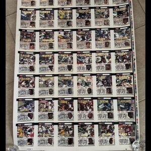 1993 Action Packed Uncut Poster of 42 Cards Numbered 7483/20000